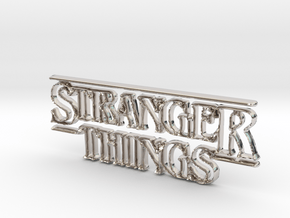 Stranger Things Logo in Rhodium Plated Brass