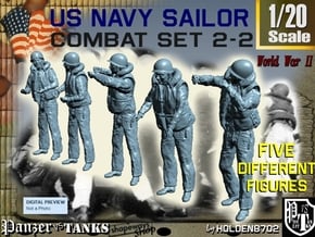 1-20 US Navy Sailors Combat SET 2-2 in White Natural Versatile Plastic