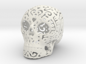 Skull Fine Pattern in White Natural Versatile Plastic
