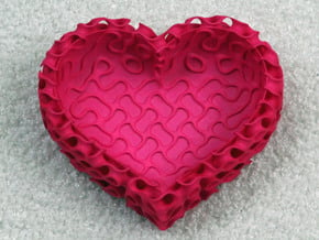 Gyroid Bowl Heart in Pink Processed Versatile Plastic