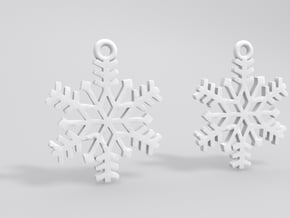 Snowflake Earrings in White Natural Versatile Plastic