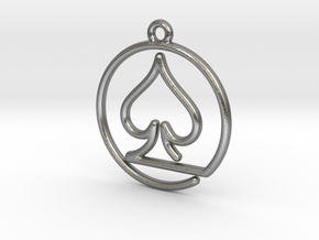  Pike Card Game Pendant in Natural Silver