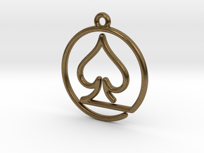  Pike Card Game Pendant in Natural Bronze