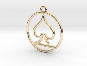  Pike Card Game Pendant in 14K Yellow Gold