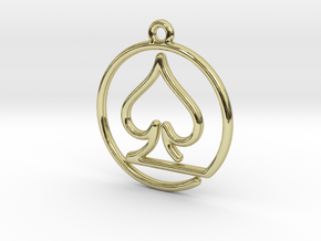  Pike Card Game Pendant in 18k Gold Plated Brass