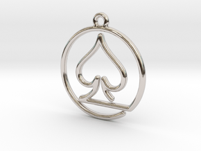 Pike Card Game Pendant in Rhodium Plated Brass