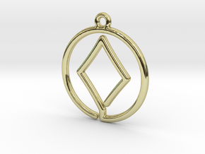 Diamond Card Game Pendant in 18k Gold Plated Brass