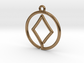 Diamond Card Game Pendant in Natural Brass
