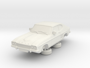 1-87 Ford Capri Mk1 3L in White Natural Versatile Plastic