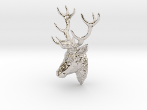 Deer head pendant in Platinum