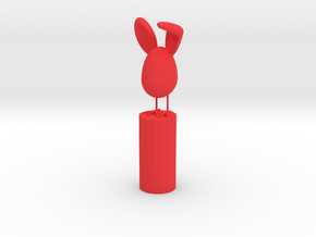 Bunny Pencil Topper in Red Processed Versatile Plastic: Medium