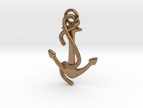 Anchor pendant in Natural Brass: Small
