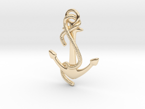 Anchor pendant in 14K Yellow Gold: Small