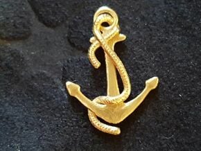 Anchor pendant in Tan Fine Detail Plastic