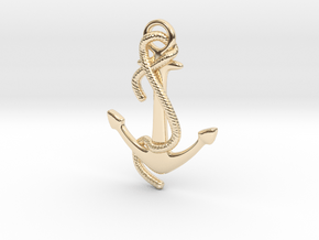 Anchor Earring in 14k Gold Plated Brass: Medium