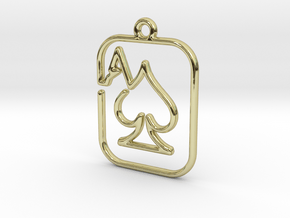 The ace of spades continuous line pendant in 18k Gold Plated Brass