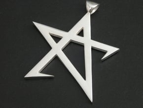 Broken Pentagram Pendant in Polished Silver