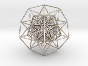 Super Dodecahedron 2.5" in Rhodium Plated Brass