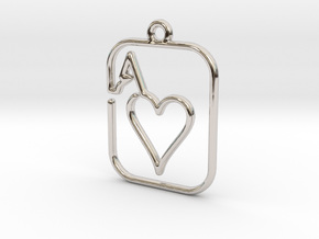 The Ace of Heart continuous line pendant in Platinum
