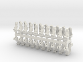 025C Russian and American Seats 1/144 - 20 of each in White Natural Versatile Plastic