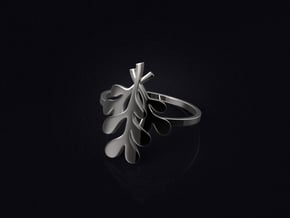 Mistletoe Ring in Polished Bronzed Silver Steel