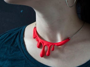 Drip Necklace in Red Processed Versatile Plastic