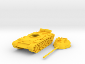 1/144 scale T-55 tank in Yellow Processed Versatile Plastic