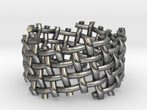 Woven Twisted Ring in Polished Silver: 5 / 49