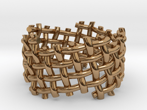 Woven Twisted Ring in Polished Brass: 5 / 49