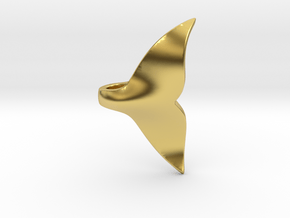 Whale Tail pendant in Polished Brass