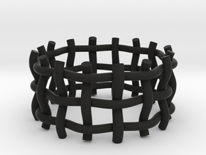 Woven Ring  in Black Natural Versatile Plastic: 5 / 49