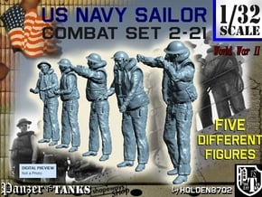 1-32 US Navy Sailors Combat SET 2-21 in Tan Fine Detail Plastic