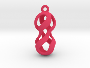 Twisted Earring in Pink Processed Versatile Plastic