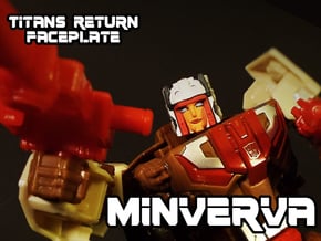 Minerva Faceplate (Titans Return) in Tan Fine Detail Plastic