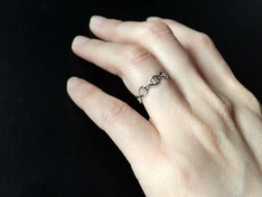 DNA Ring in Polished Silver: 8 / 56.75