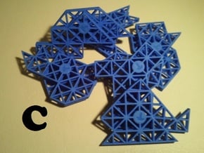 Ptarmigan Puzzle (Set C) in Blue Processed Versatile Plastic