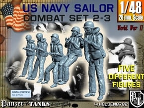 1-48 US Navy Sailors Combat SET 2-3 in Tan Fine Detail Plastic