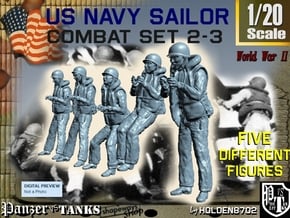 1-20 US Navy Sailors Combat SET 2-3 in White Natural Versatile Plastic