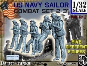1-32 US Navy Sailors Combat SET 2-31 in Smooth Fine Detail Plastic