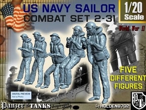 1-20 US Navy Sailors Combat SET 2-31 in White Natural Versatile Plastic