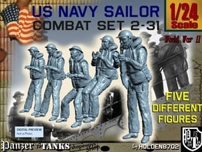1-24 US Navy Sailors Combat SET 2-31 in White Natural Versatile Plastic