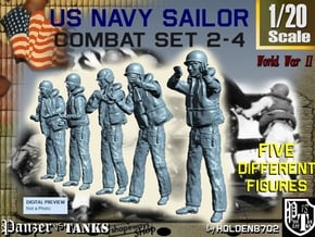 1-20 US Navy Sailors Combat SET 2-4 in White Natural Versatile Plastic
