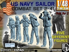 1-48 US Navy Sailors Combat SET 2-41 in Tan Fine Detail Plastic