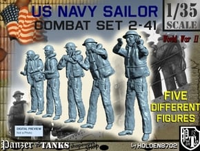 1-35 US Navy Sailors Combat SET 2-41 in Tan Fine Detail Plastic