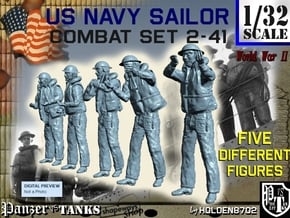 1-32 US Navy Sailors Combat SET 2-41 in Tan Fine Detail Plastic