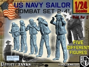 1-24 US Navy Sailors Combat SET 2-41 in White Natural Versatile Plastic