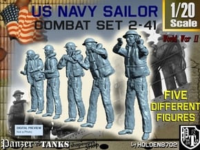 1-20 US Navy Sailors Combat SET 2-41 in White Natural Versatile Plastic