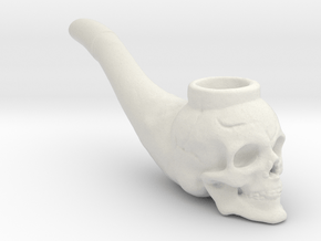 Skull Pipe in White Natural Versatile Plastic