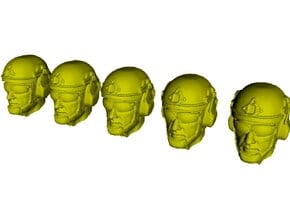 1/24 scale SOCOM operator A helmet & heads x 5 in Smooth Fine Detail Plastic