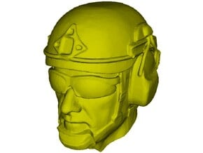 1/24 scale SOCOM operator A helmet & head x 1 in Tan Fine Detail Plastic